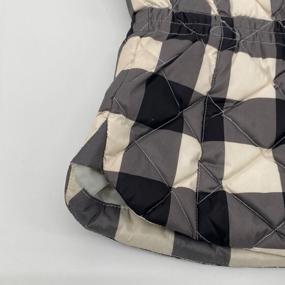 Talbots Down Filled Buffalo Vest Puffer Quilted Check Plaid Zip-Up Black Cream S - Picture 12 of 14